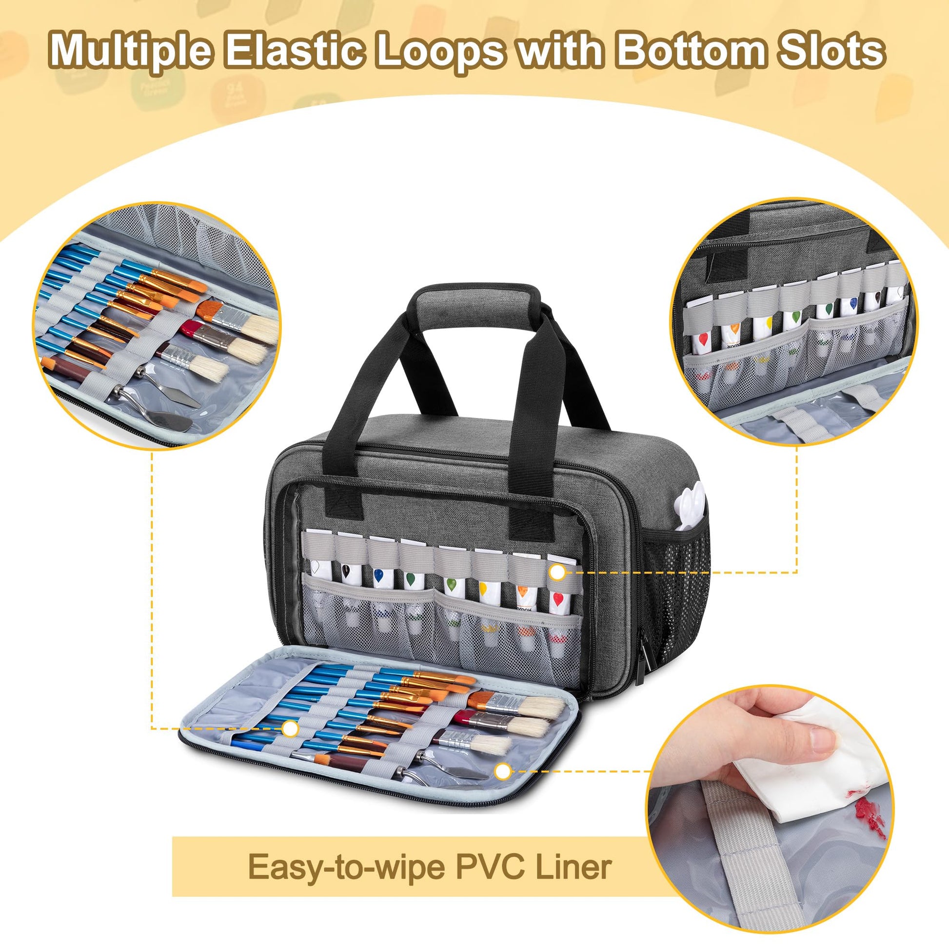 Case Organizer for up to 216 Markers, Large Mark Bag With Carrying Handle