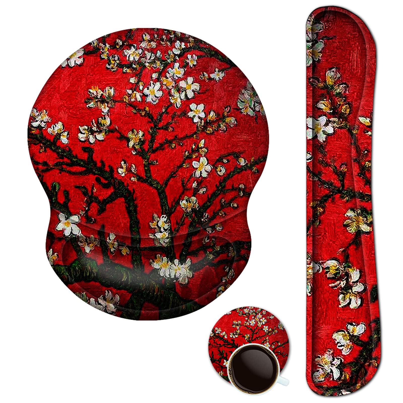 ArtSo Upgraded Wrist Rest Support for Mouse Pad & Keyboard, Ergonomic Gel Mousepad Non-Slip Rubber