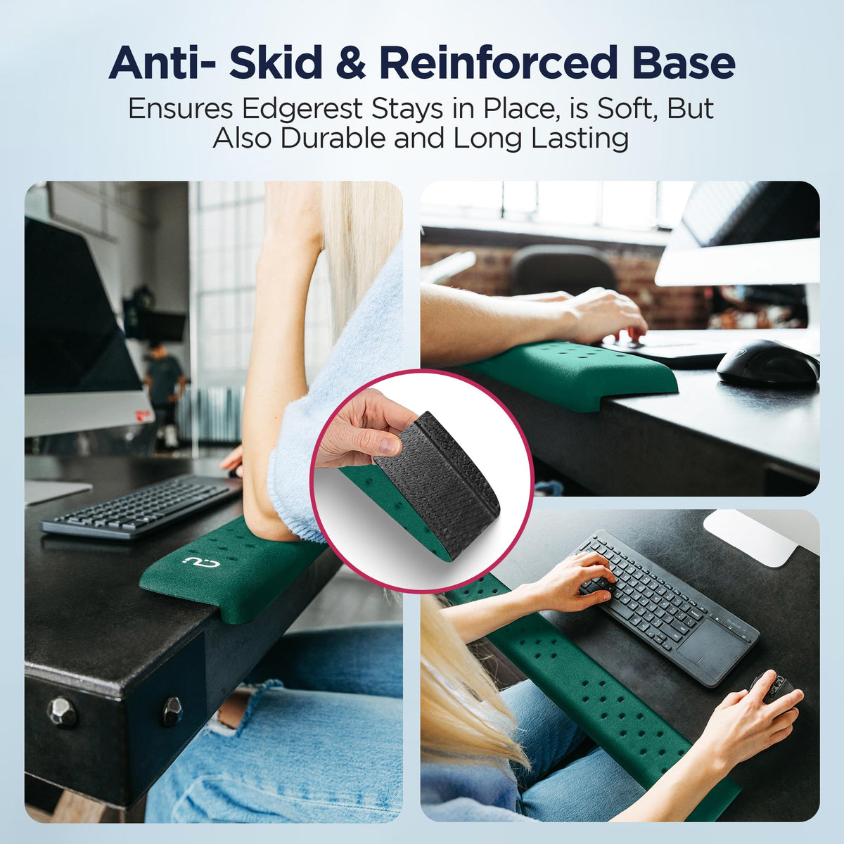 EdgeRest PostureUp L-Shaped Desk Long Wrist Rest Elbow, Forearm & Wrist Comfort Support for Table