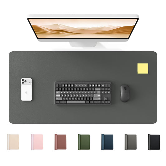 YSAGi 35.4" x 17" Large PU Leather Desk Mat for Keyboard and Mouse - Waterproof Non-Slip Desk Pad