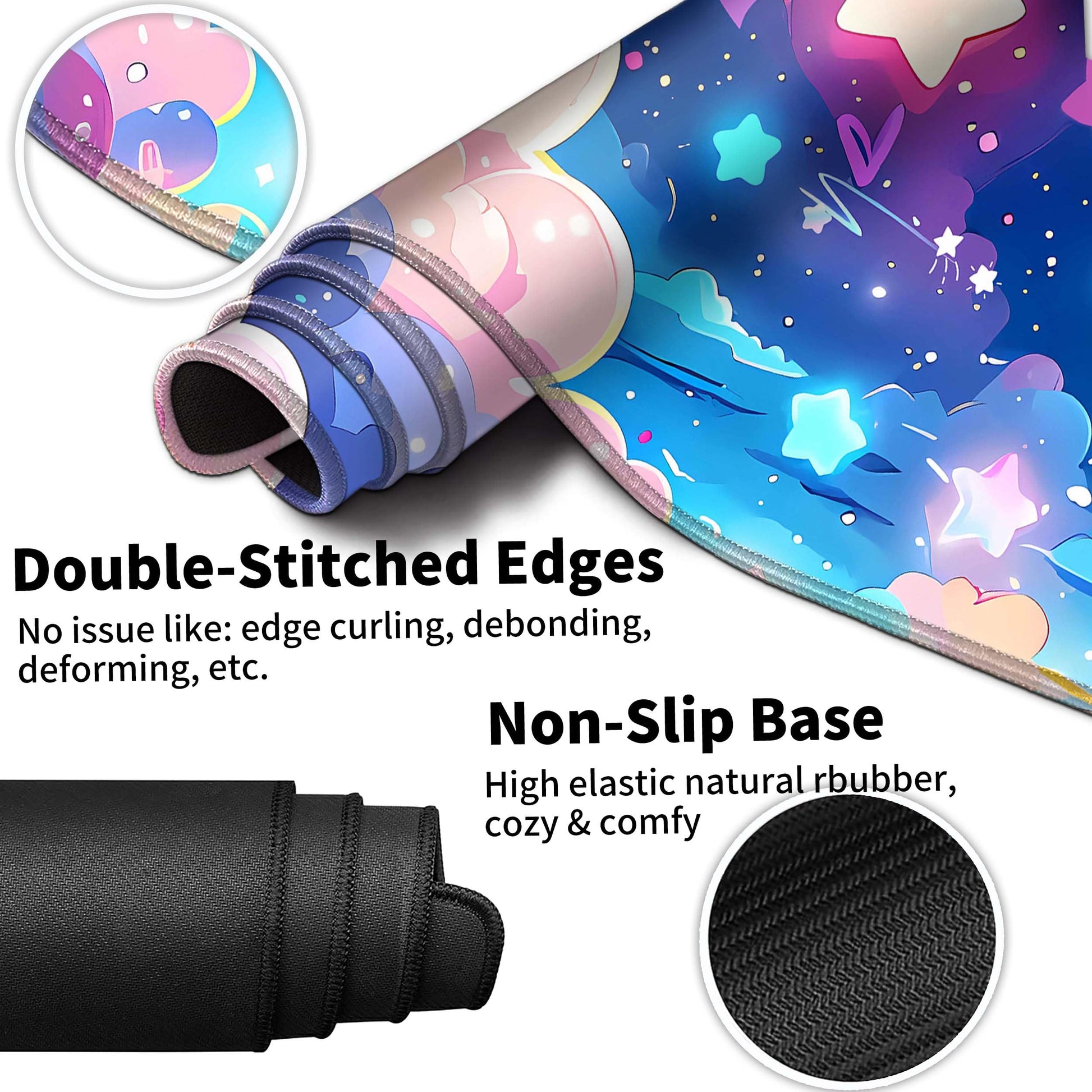 Large Mouse Pad Set 35.4 x 15.7 with Keyboard Wrist Rest, Wrist Support, and Coaster, Waterproof