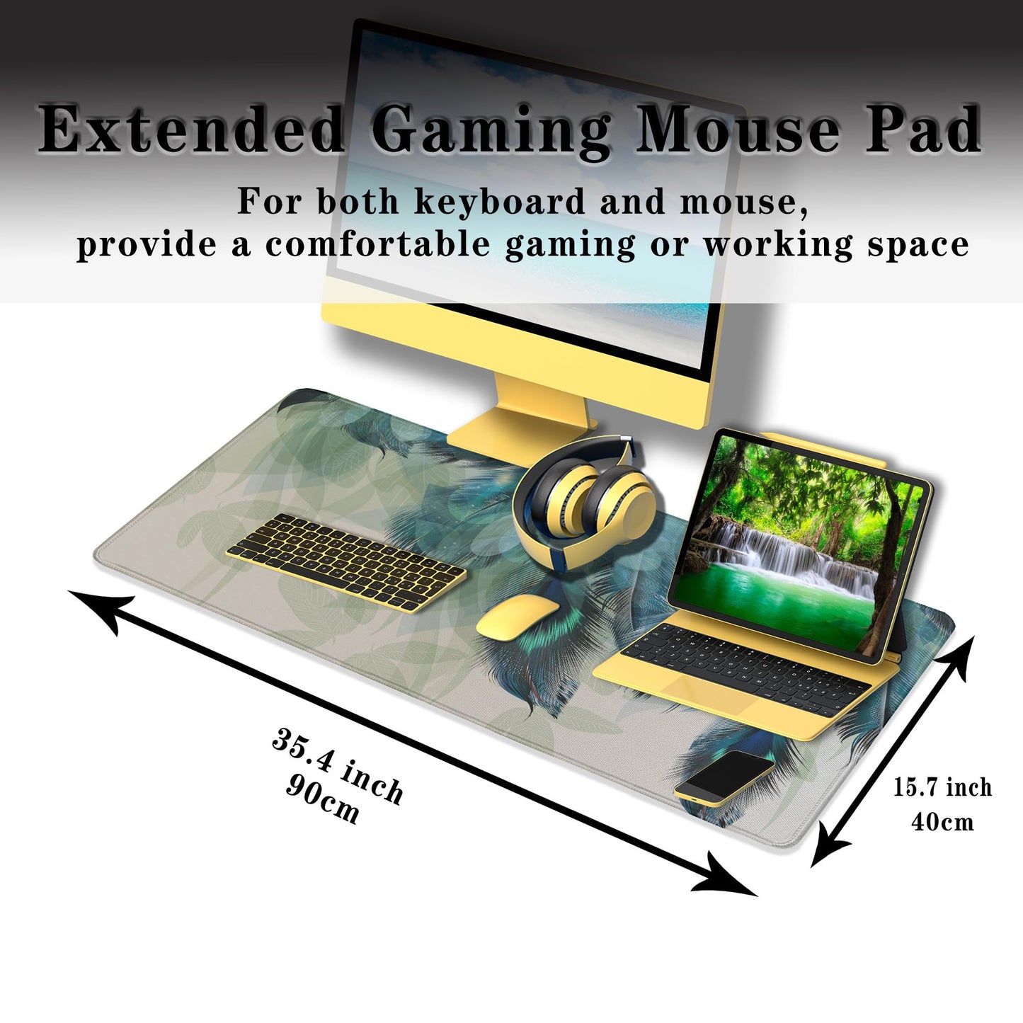 Samgula Gaming Mouse Pad Navy Desk Mat Large Desk Pads Mens Office Accessories Pad for Table