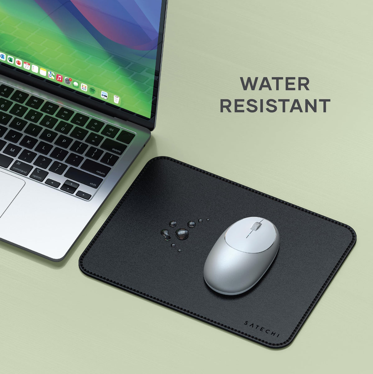 Satechi Vegan-Leather Mouse Pad, Reversible Design, Ergonomic, Black
