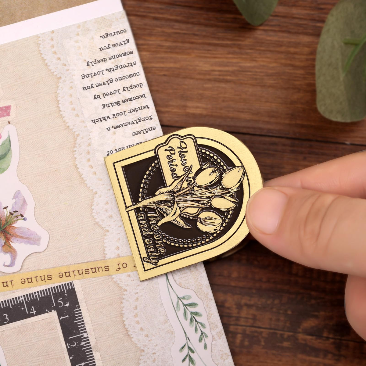Dizdkizd Vintage Metal Clip for Journals, Planners, Notebooks, Brass Colored Book Clip Little