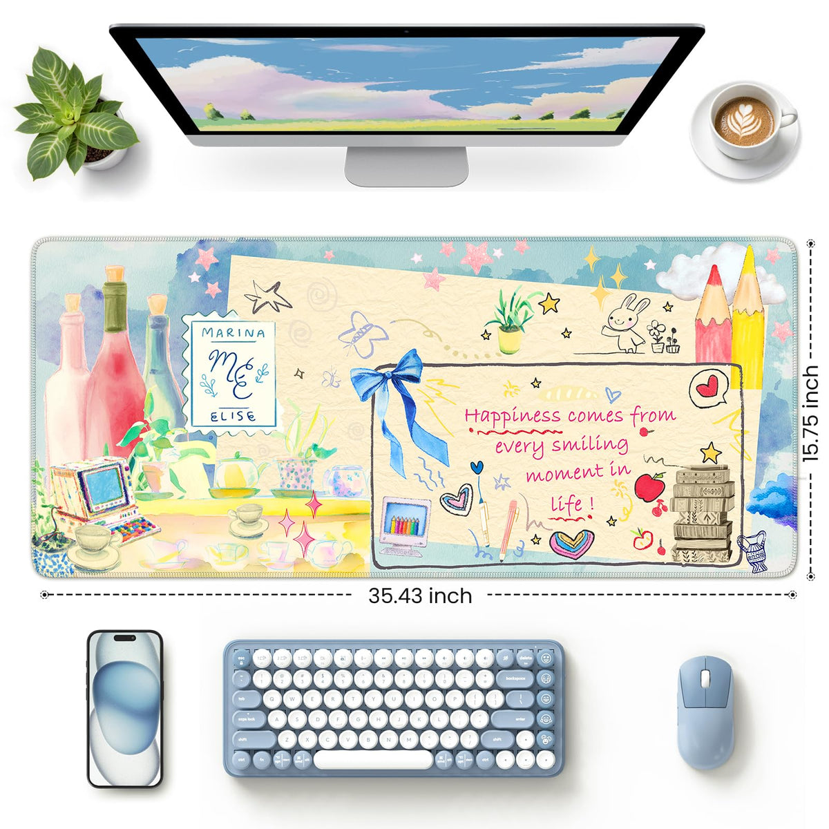 iCasso Desk Pad Mat,Extra Large Anti-Slip Mouse Pad