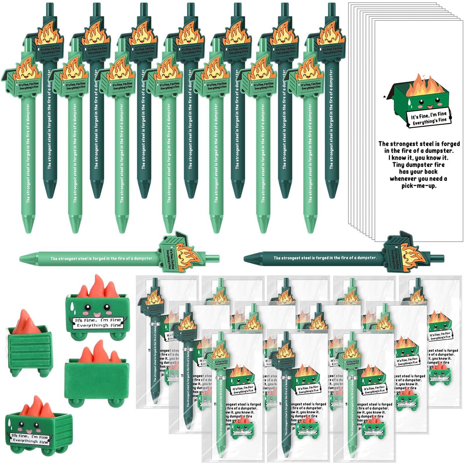 Sayglossy 24 Set Dumpster Desk Accessories Employee Gifts Bulk,Green