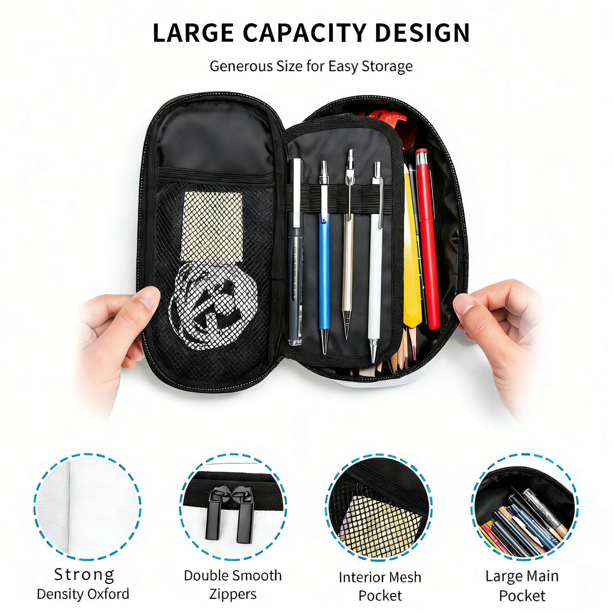 Droerfes Dinosaur Pencil Case Pencil Pouch Large Capacity Pen Bag School Office Organizer
