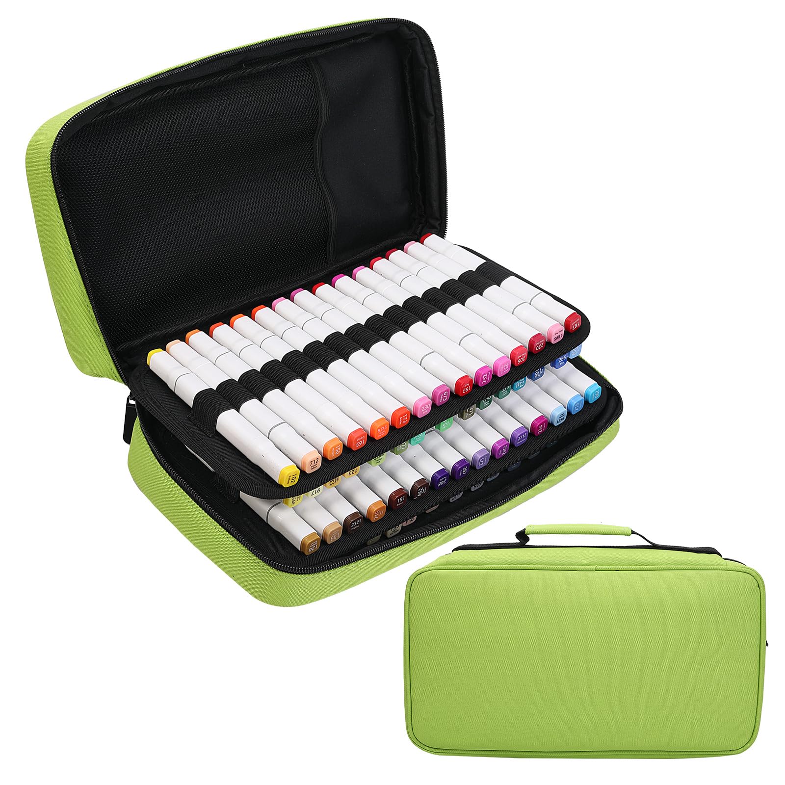 BOMKEE 60 Slots Marker Organizer Case, Large Marker Case for 60 Markers Big Capacity Marker Storage