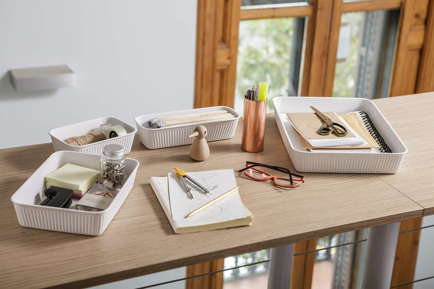 Tatay Drawer Organiser Slim Baobab, Polypropylene, BPA free, White. Measures 9 x 24 x 5.6 cm