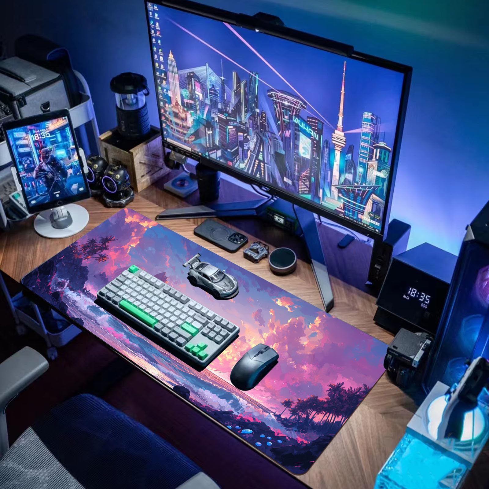Desk Mat Mouse Pad Gaming Desk Pad XL Large Mouse Mat Office Decor Accessories (Pink D)