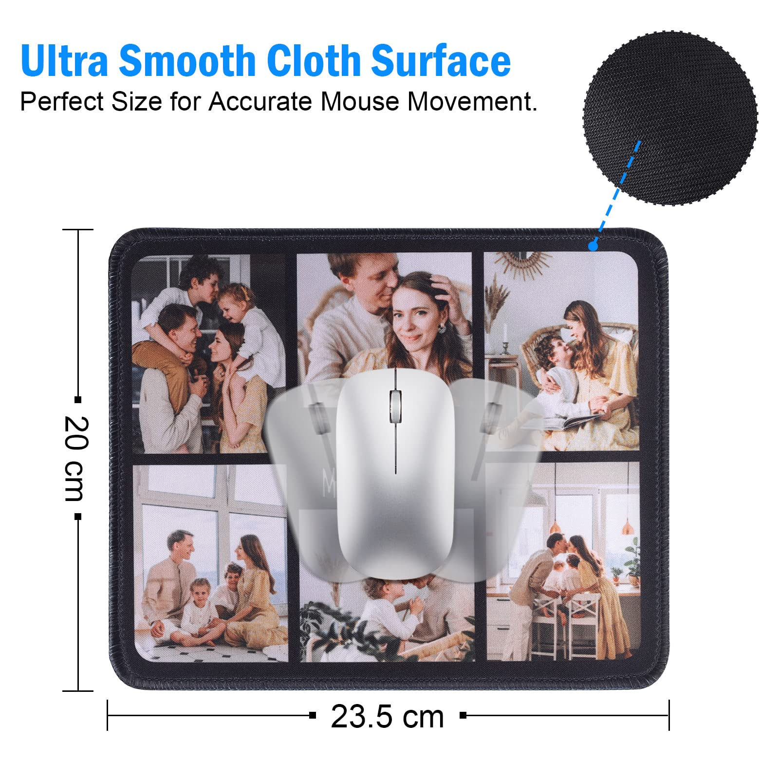 Personalized Mouse Pad Custom Photo Mouse Pad Personalized It with Photo Picture & Text (Color 1)