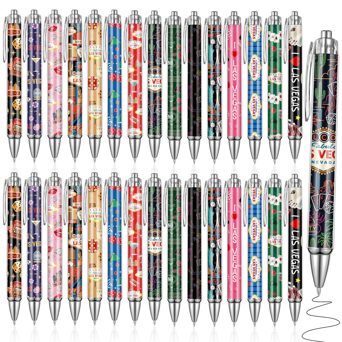 Sayglossy 30 Pcs Las Vegas Souvenirs Gifts Travel Ballpoint Pens
