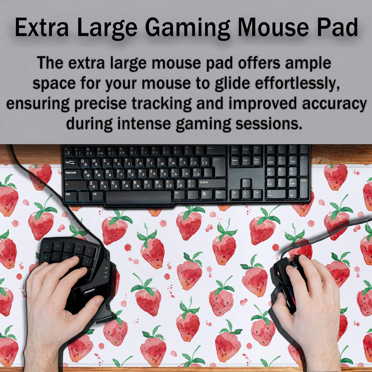 Samgula XXL Keyboard Pad Red Mouse Mat, Gaming Mouse Pads Big Mouse Pad, Modern Desk Pad Waterproof