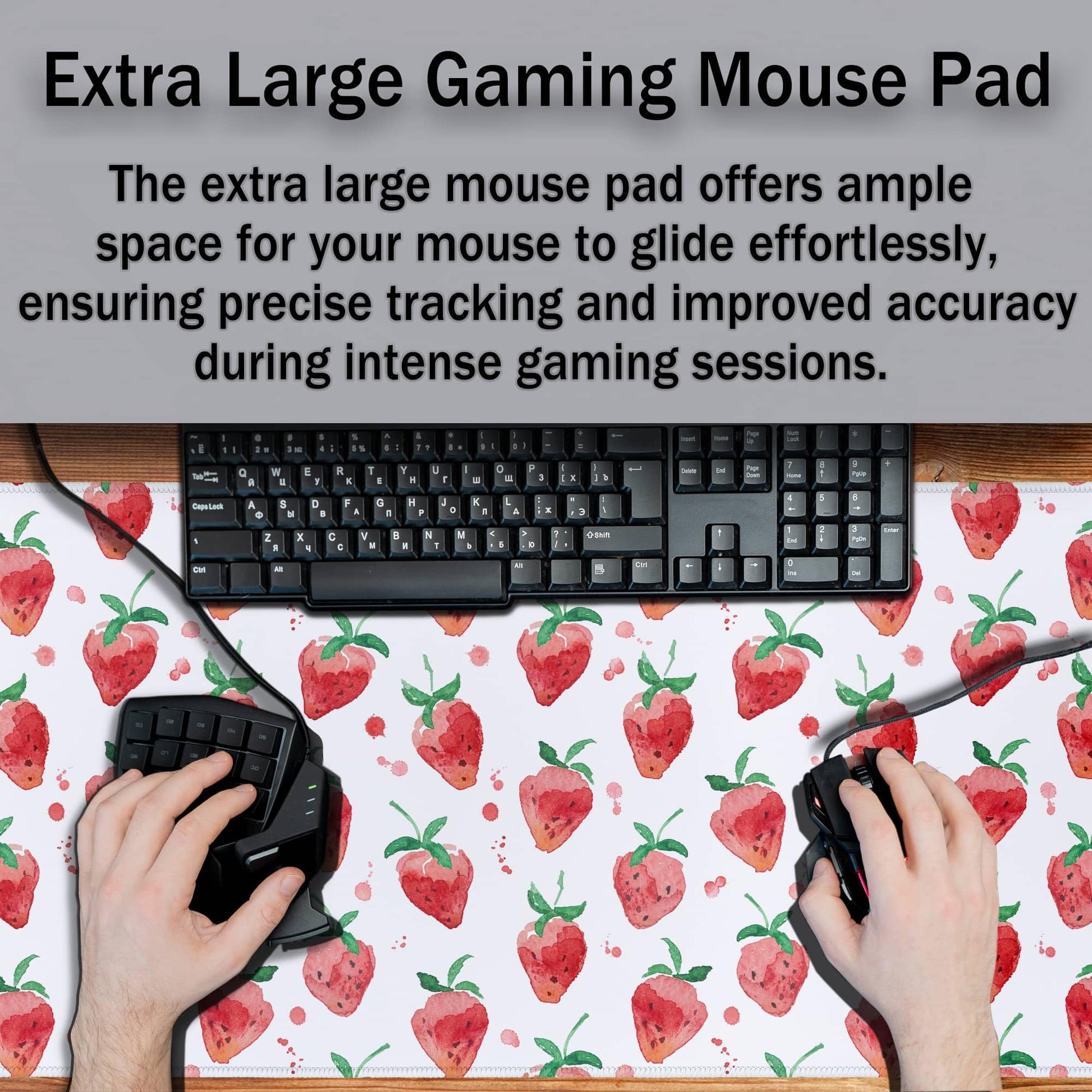 Samgula XXL Keyboard Pad Red Mouse Mat, Gaming Mouse Pads Big Mouse Pad, Modern Desk Pad Waterproof