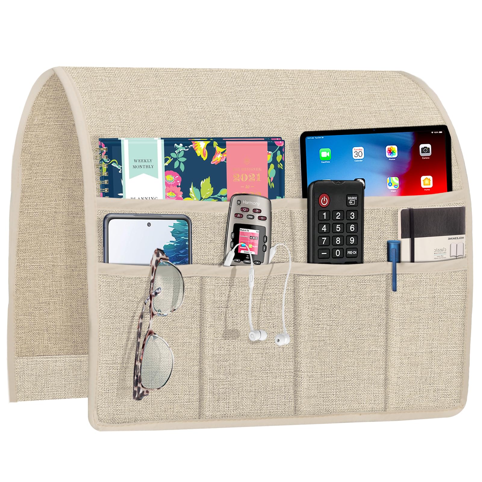 Joywell Remote Control Holder Armchair Caddy Armrest Organizer Beige