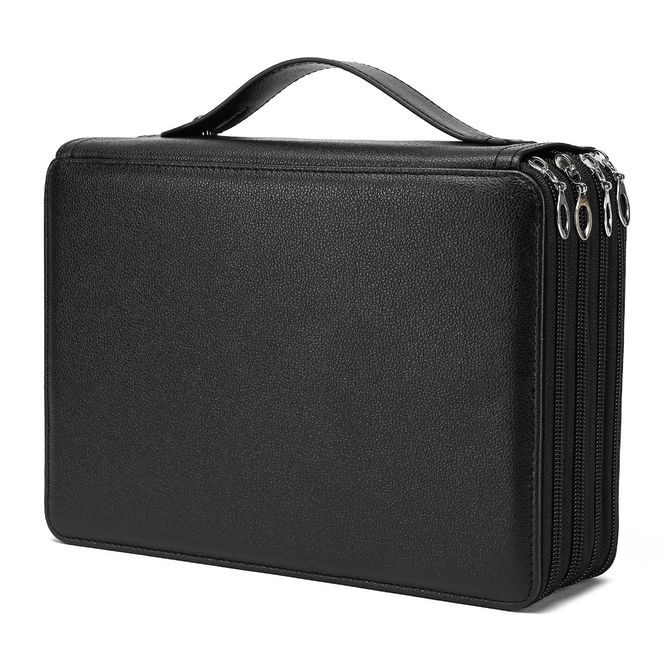 YOUNGCOL 200 Slots Colored Pencil Case - Deluxe PU Leather Pencil Organizer Holder With Zipper