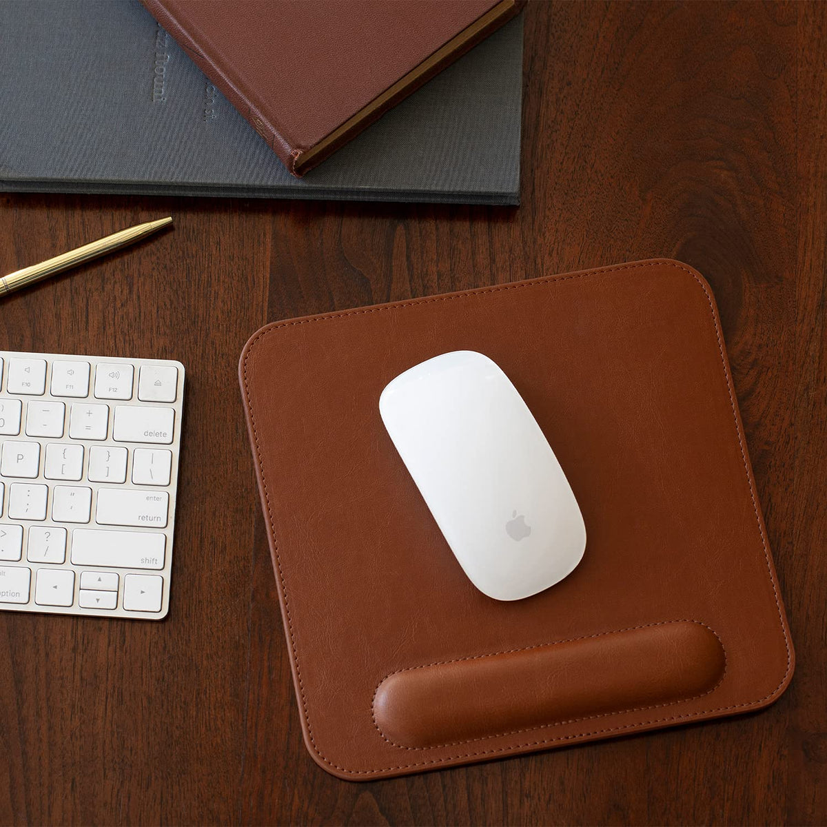 Londo Leather Mouse Pad with Wrist Rest – Ergonomic Support, Non-Slip Base, Smooth Surface