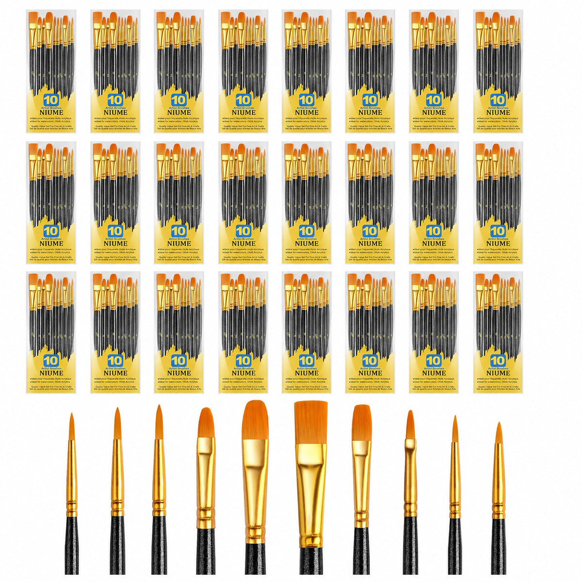 Acrylic Paint Brushes Set, 240Pcs Round Pointed Tip Artist Paintbrushes for Acrylic Painting Oil