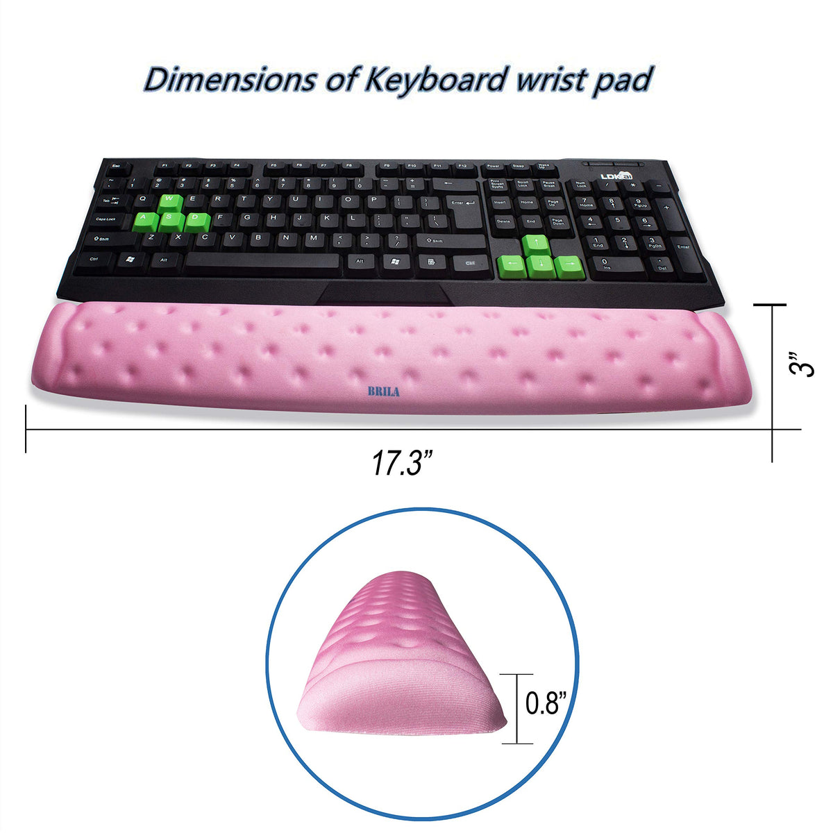 BRILA Memory Foam Mouse & Keyboard Wrist Rest Support Pad Cushion Set for Computer, Laptop, Office