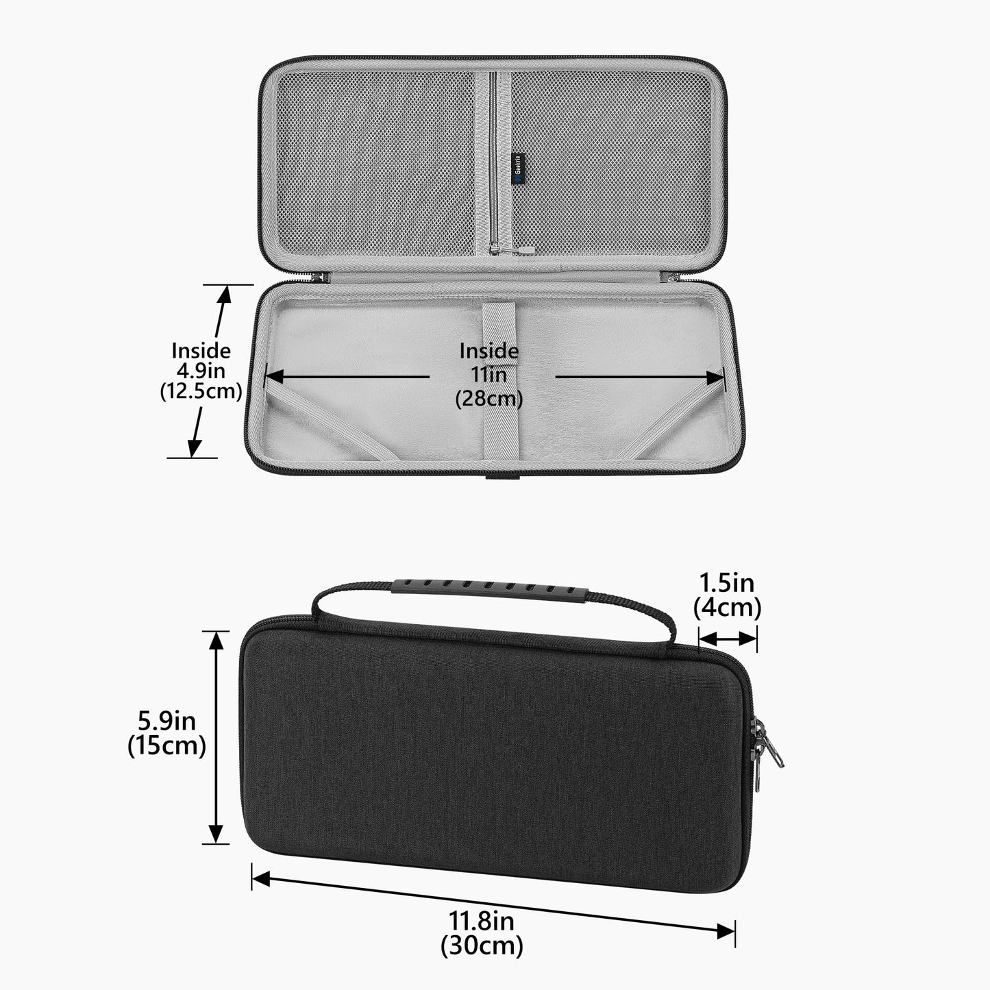 Geekria Keyboard Carrying Case, Hard Shell Protective Travel Bag for Small Compact Keyboard