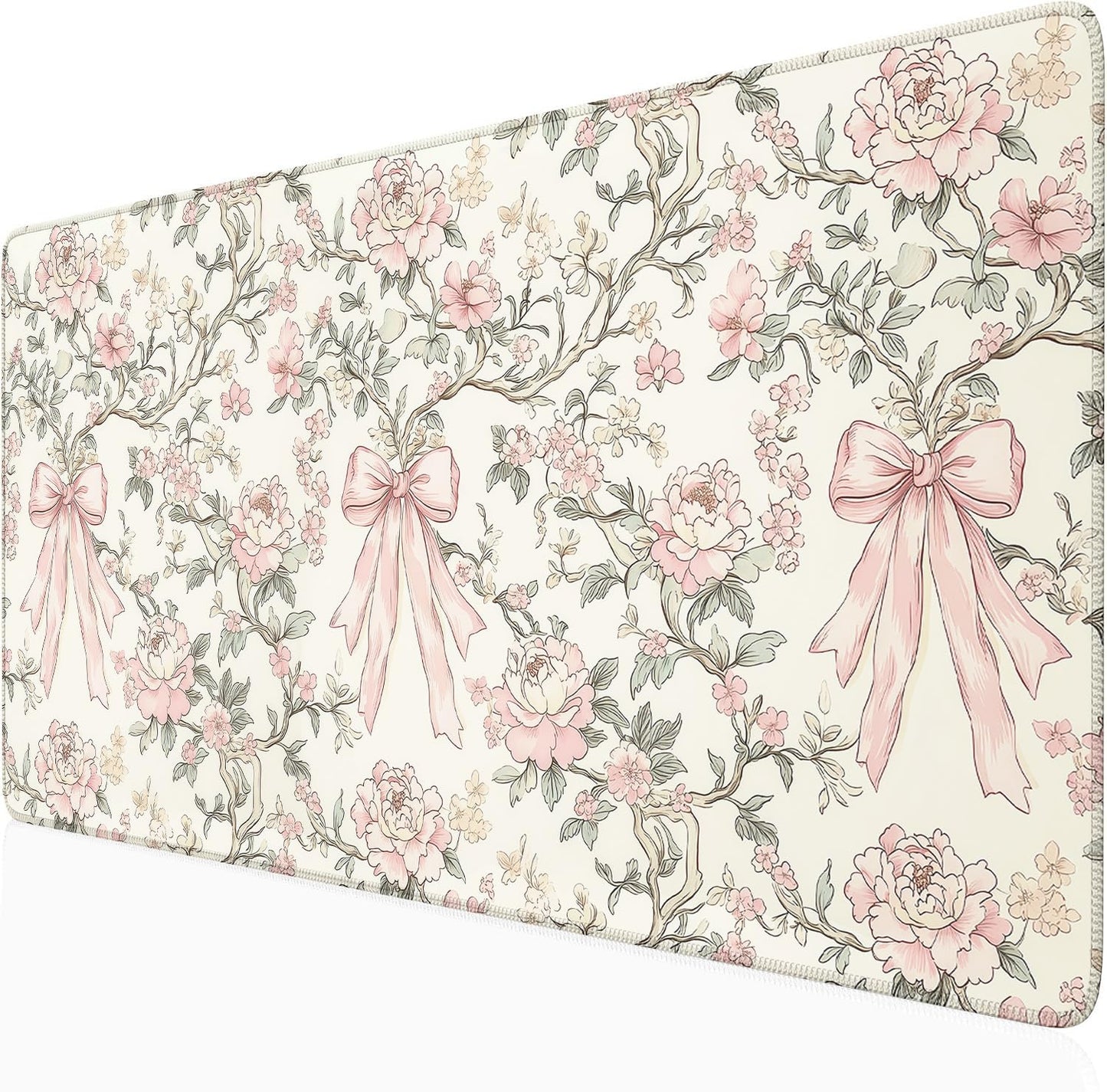 Nasdalgias Floral Desk Mat Vintage Chinoiserie Large Mouse Pad Coquette Aesthetic Office Decor