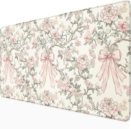 Nasdalgias Floral Desk Mat Vintage Chinoiserie Large Mouse Pad Coquette Aesthetic Office Decor