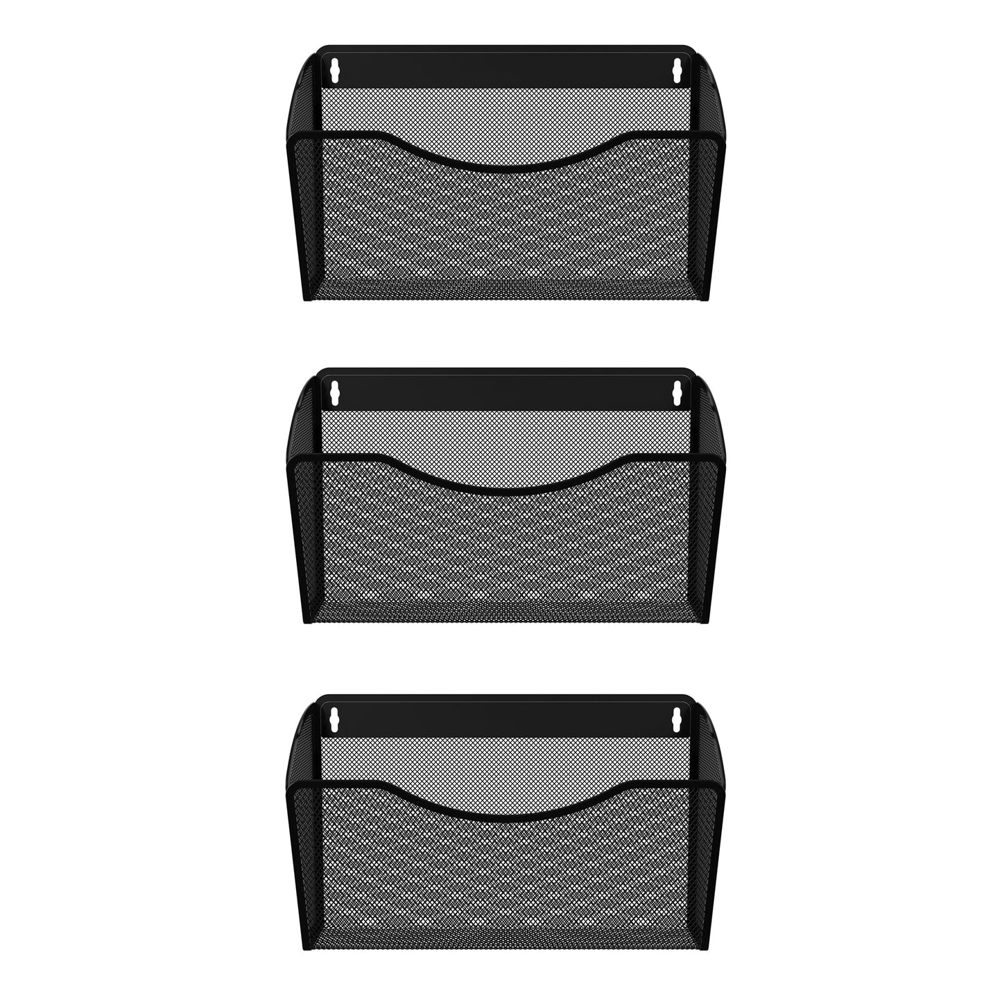 EasyPAG Wall File Organizer 3 Pack, Hanging File Organizer Wall Mount, Metal Mesh Folder Holder for