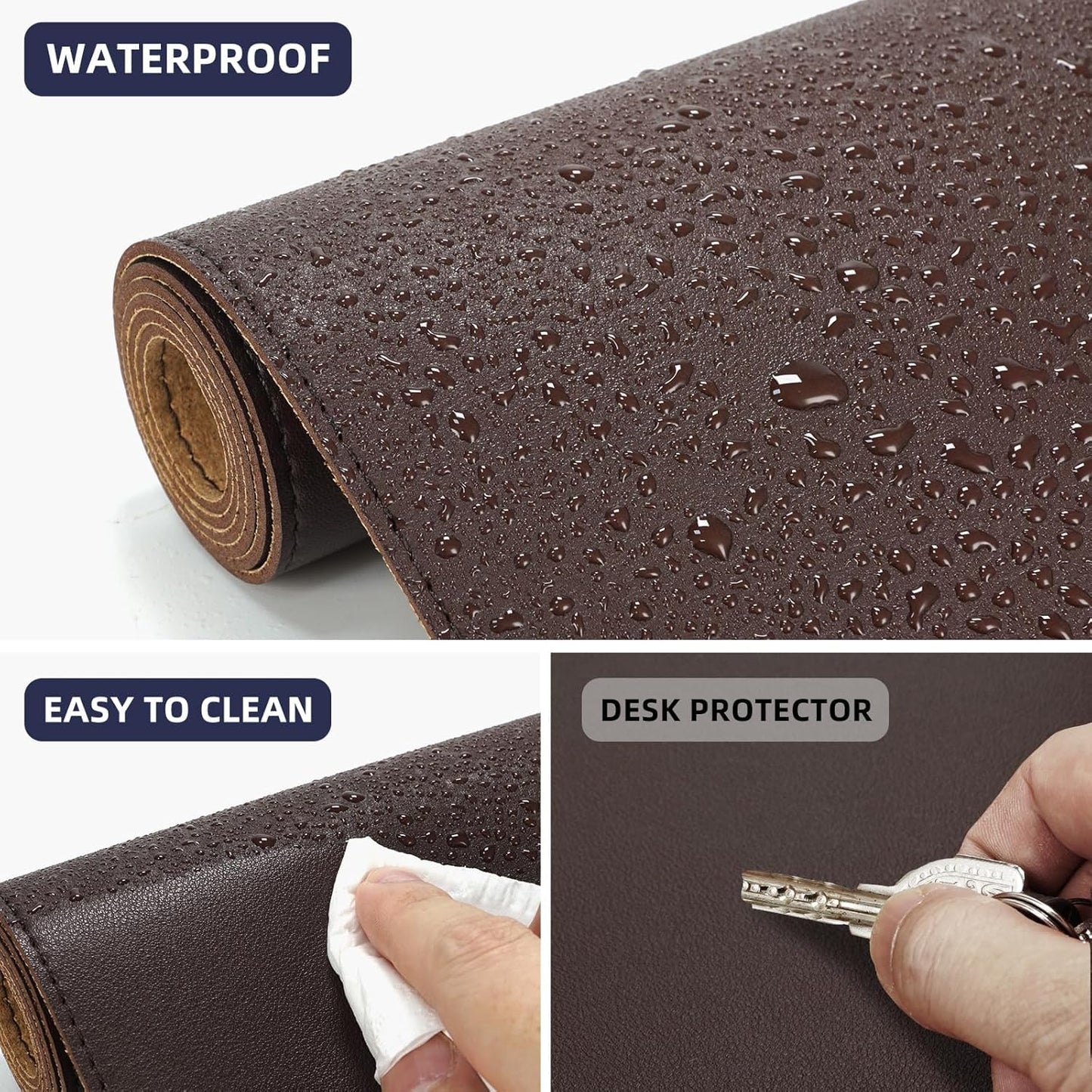 AFIING Cork Desk Mat 55" x 17", Dual-Sided Natural Cork & PU Leather Desk Pad, Non-Slip Waterproof