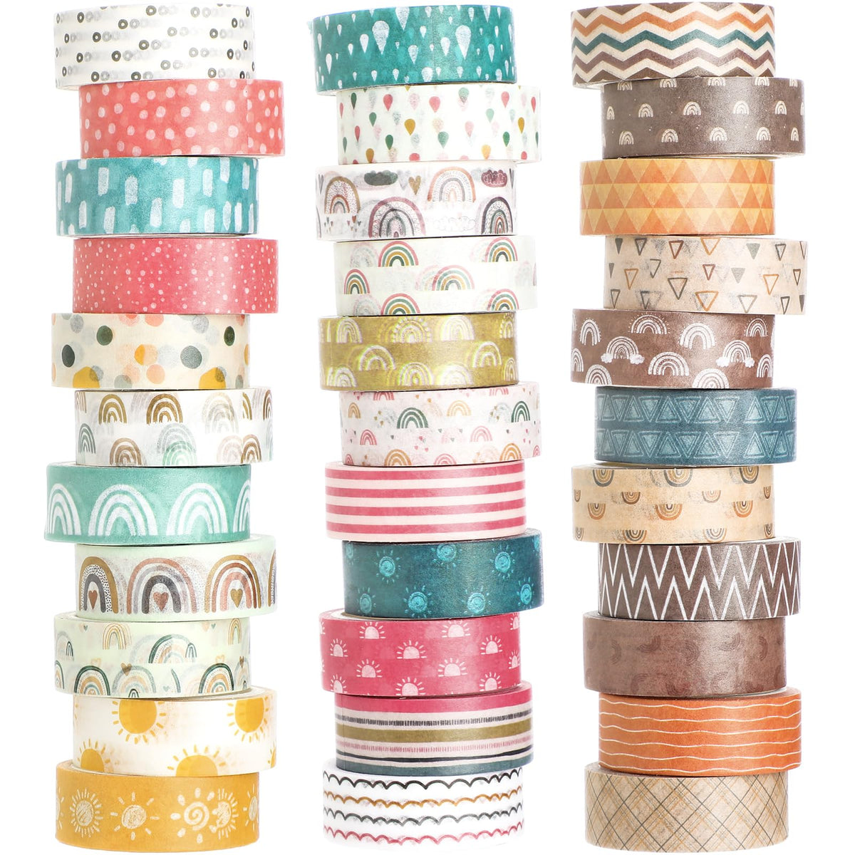 TaoBary 33 Rolls Washi Tape Set, 15mm Holiday Seasonal,Charming Style