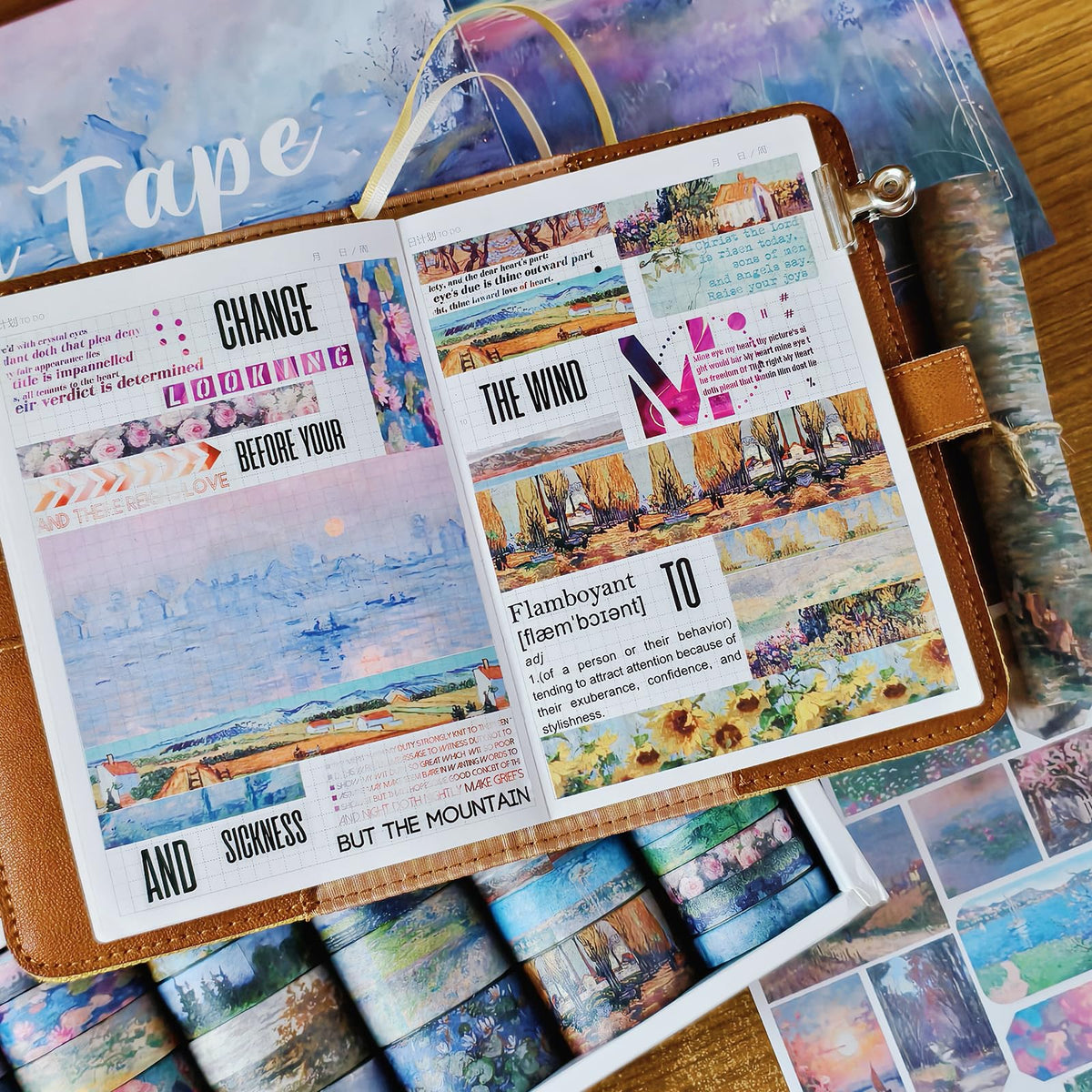 Bomichi 34 Rolls Oil Painting Aesthetic Washi Tape Set