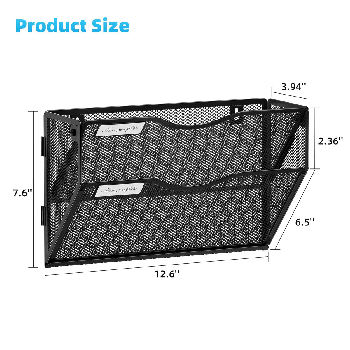 Marbrasse Wall File Holder 2-Tier Hanging Wall File Organizer, Mesh Mail Holder for Papers, Wall