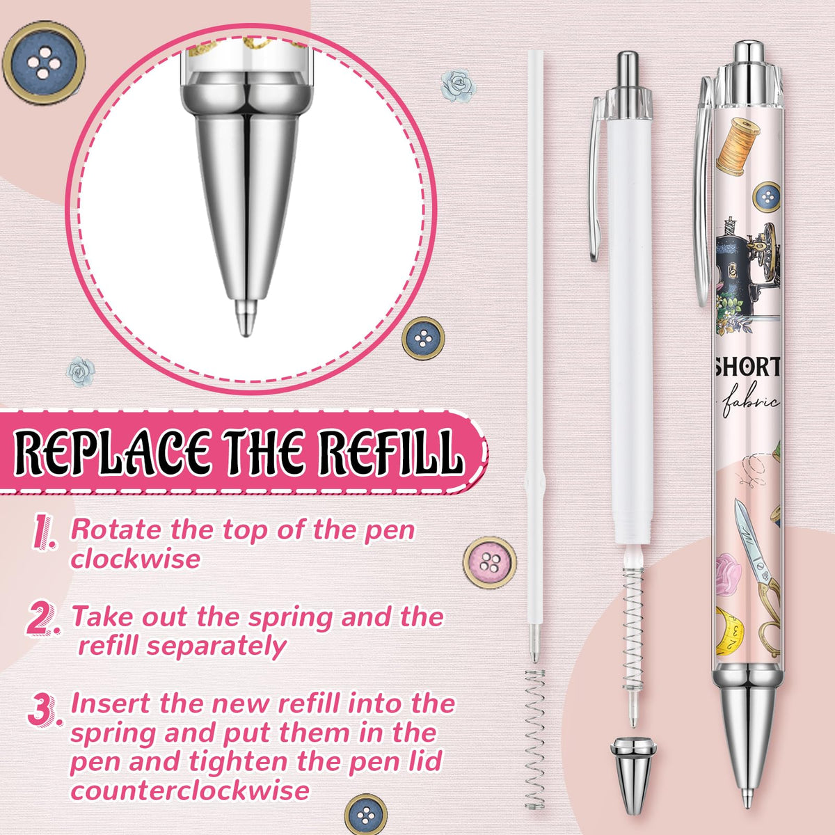 Humyoun 24 Pcs Sewing Pens Quilters Gifts for Sewing Lovers Women Favors