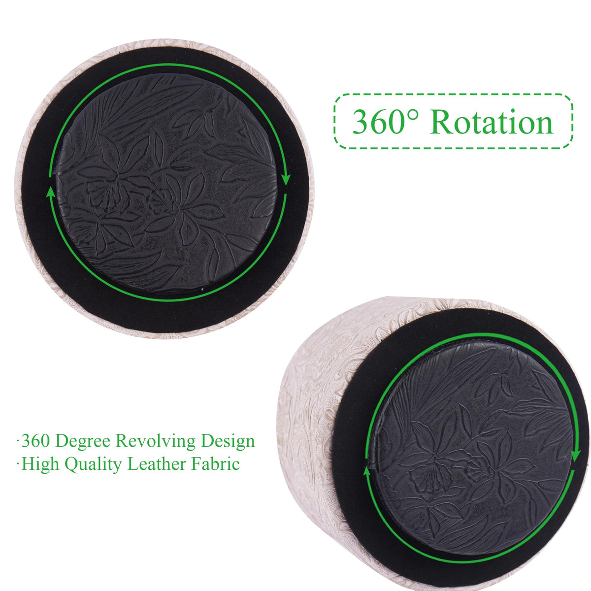 lizimandu Round Leather Art Supply Organizer,Remote Control Holder,360 Degree