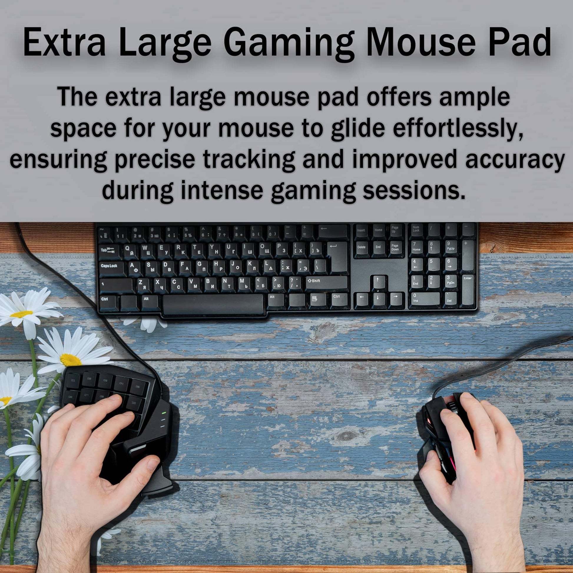 Samgula Computer Desk Mat Mouse Pad, Big Non-Slip Rubber Base Mousepad for PC, Work, Game, Office
