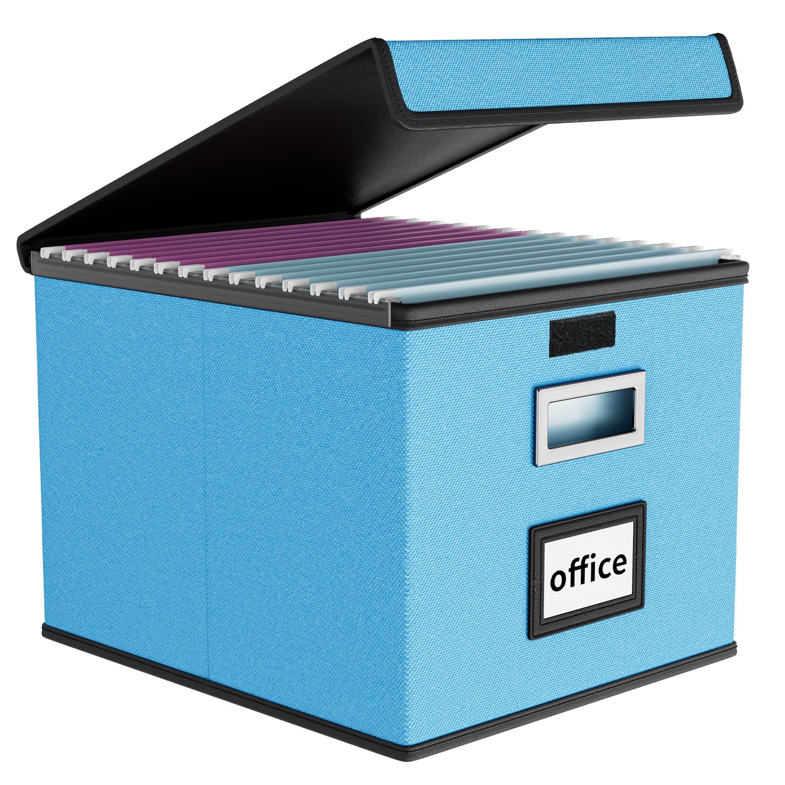 Huolewa File Organizer Box with Lids, Collapsible File Folder Organizer
