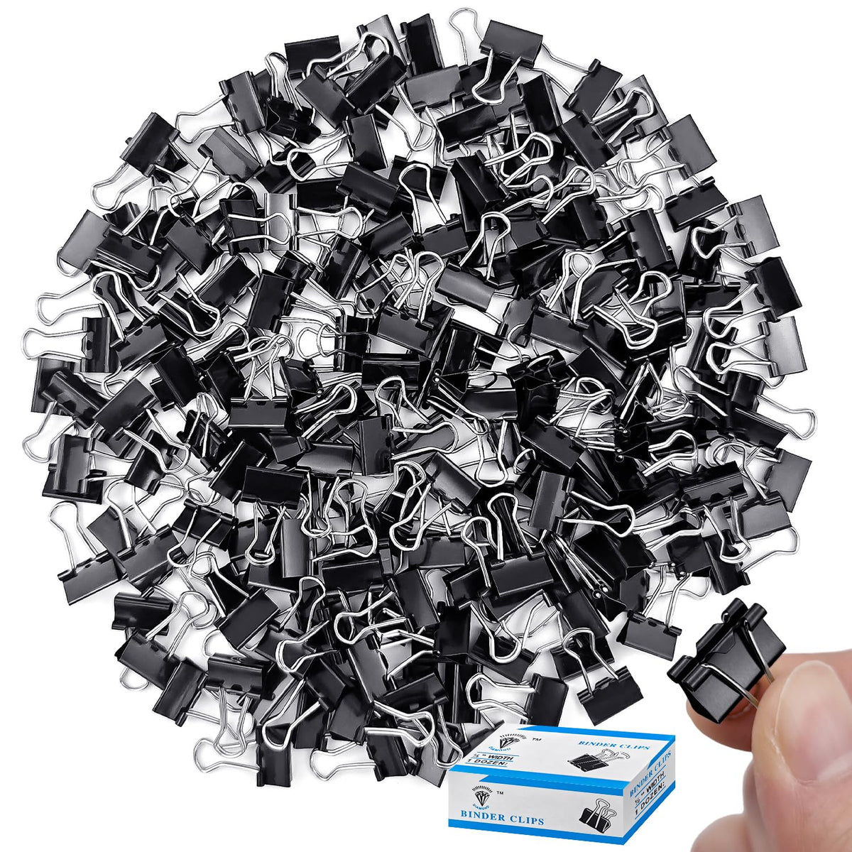 240Pack Mini Binder Clips, Black Binder Clips, Small Paper Clips 5/8 Inch