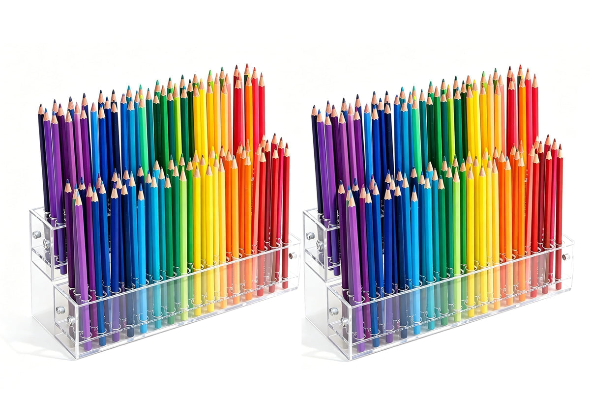 Hoceium 2PCS 96-Slots Pen Holder for Craft Shows,Acrylic Pen Display Stand 12mm Fountain Pens Stand