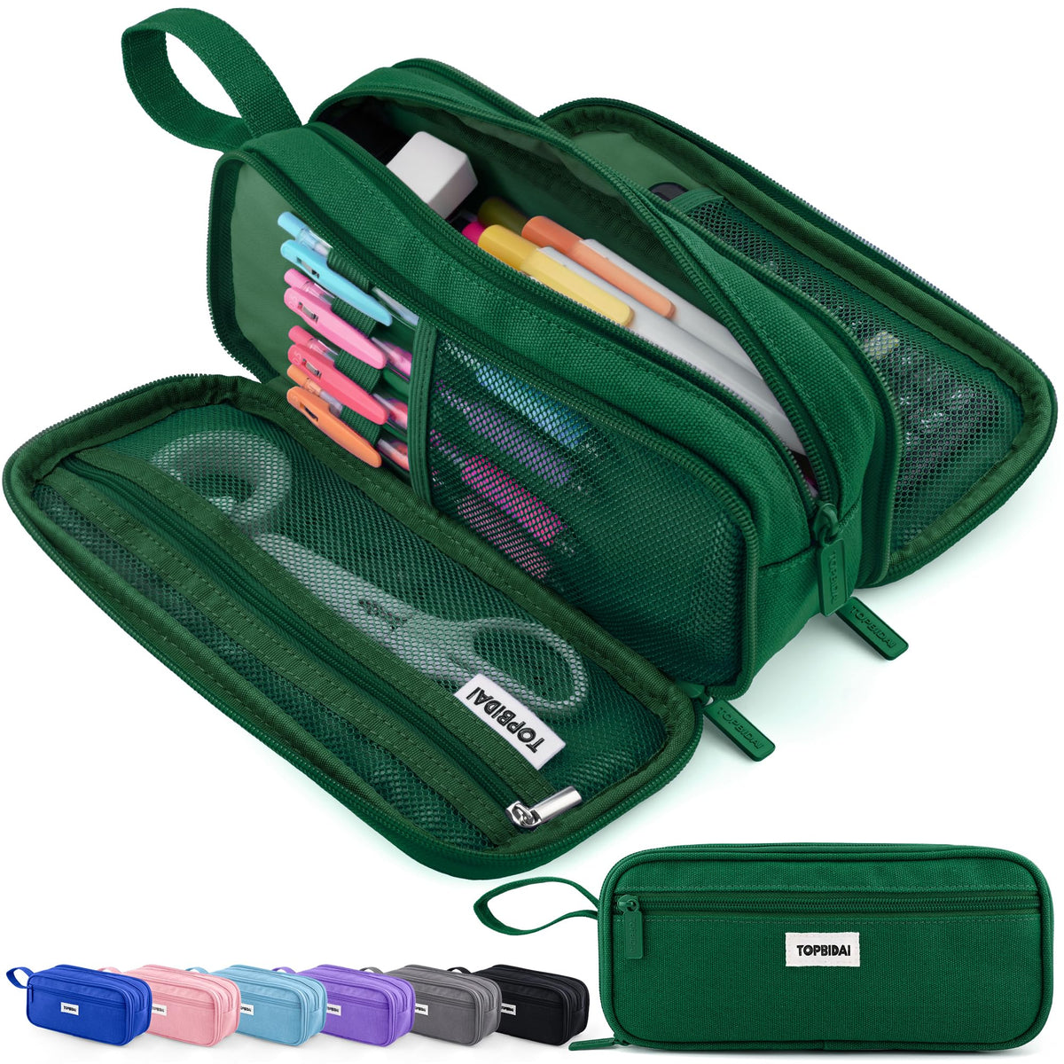 TOPBIDAI Large Pencil Case Pouch for Girls Boy Women Men Adults