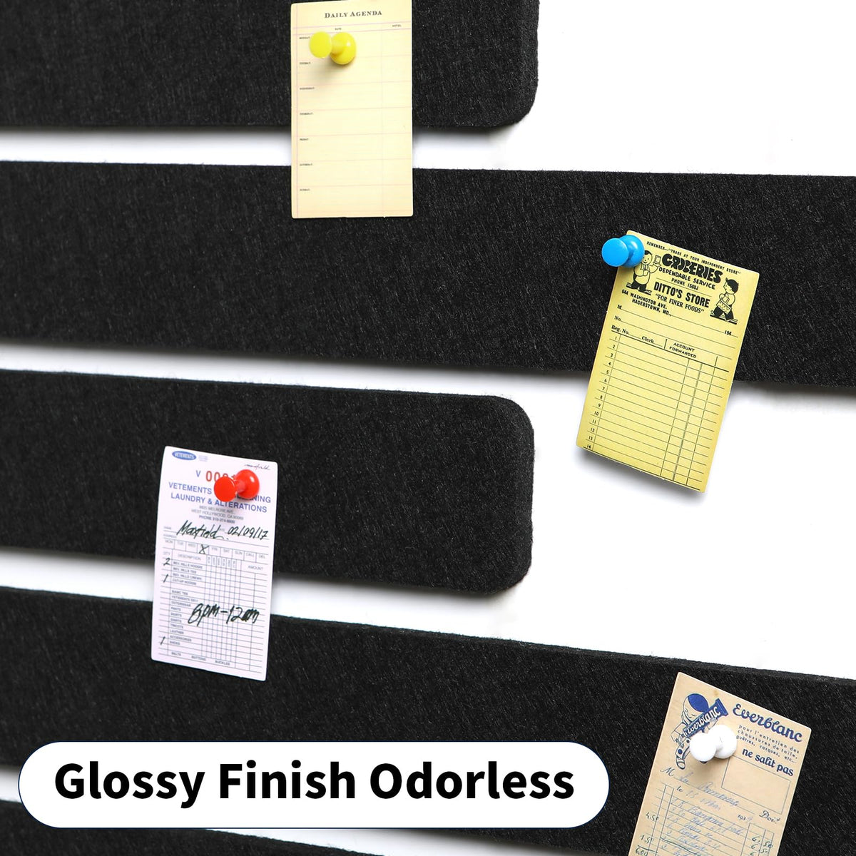 Cork Board Felt Bulletin Board 8-Pack with 50 Push Pins for Paste Notes, Photos, Schedules