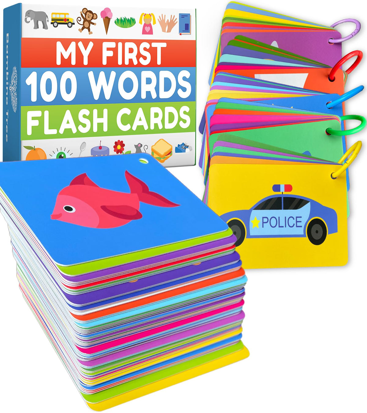 100 First Words Flash Cards - High Contrast Picture Flashcards