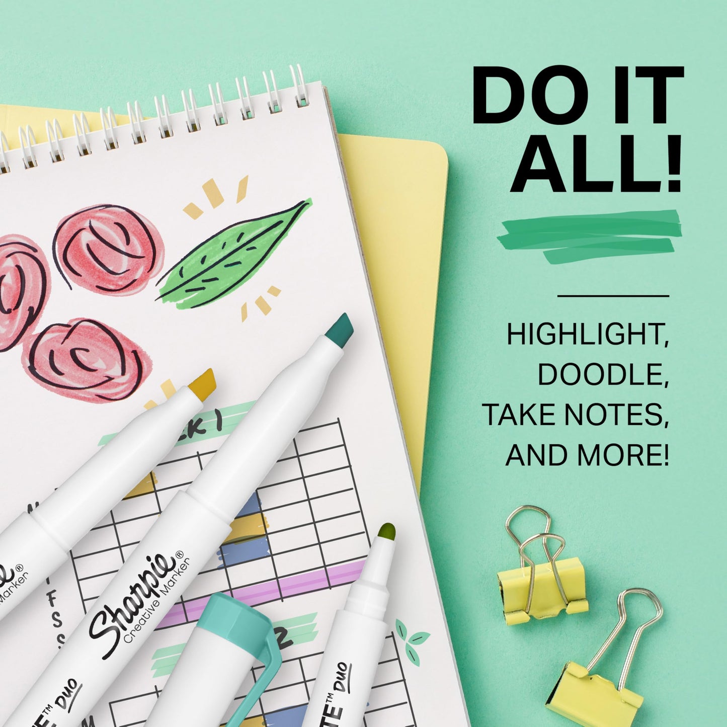 Sharpie S-Note Duo Dual-Tip Creative Highlighters, Assorted Mild Colors, No Bleed, Fine and Chisel