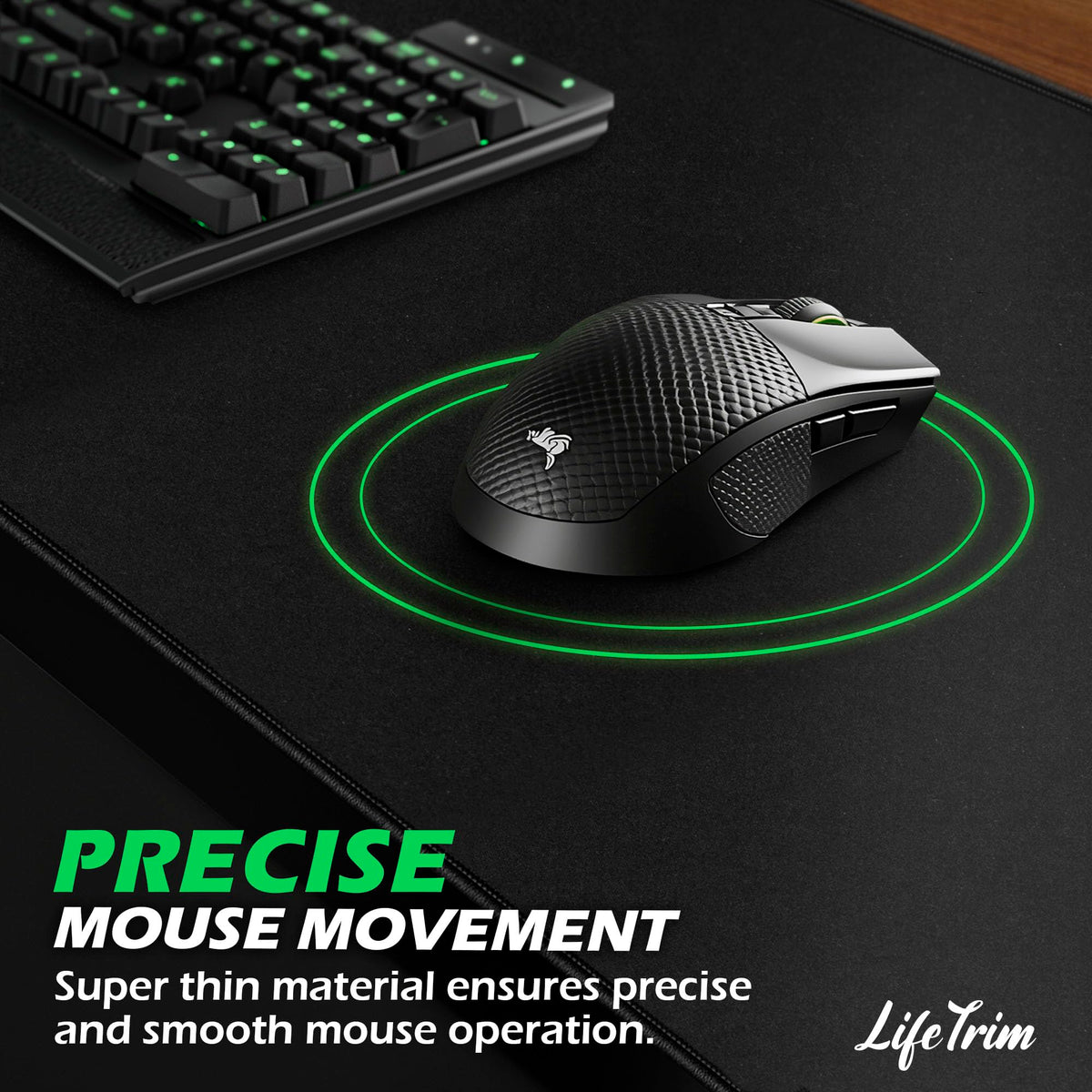 LifeTrim Extra Large Desk Mat 55x23 Inch, 5mm Extra Thick Extended Gaming Mouse Pad Full Desk