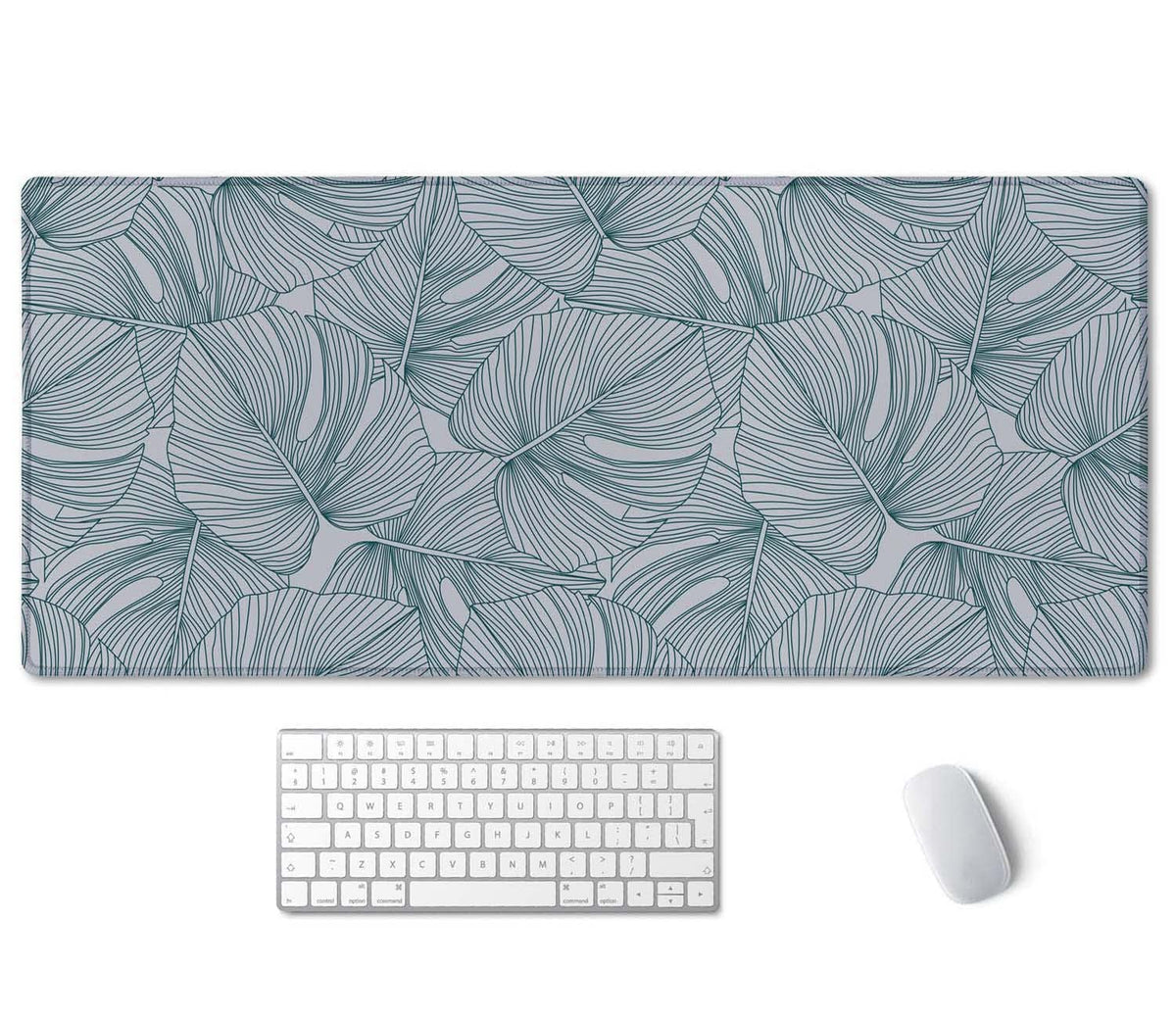 SSOIU Line Drawing Leaves XXL Green Gaming Mouse Pad - 35.5x15.7 Inch, Extended Size