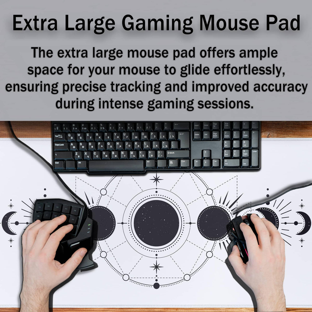 Samgula Large Desk Pads White Mice Pad Big Mouse Pad Gaming Mousepads Long Desk Pad Waterproof