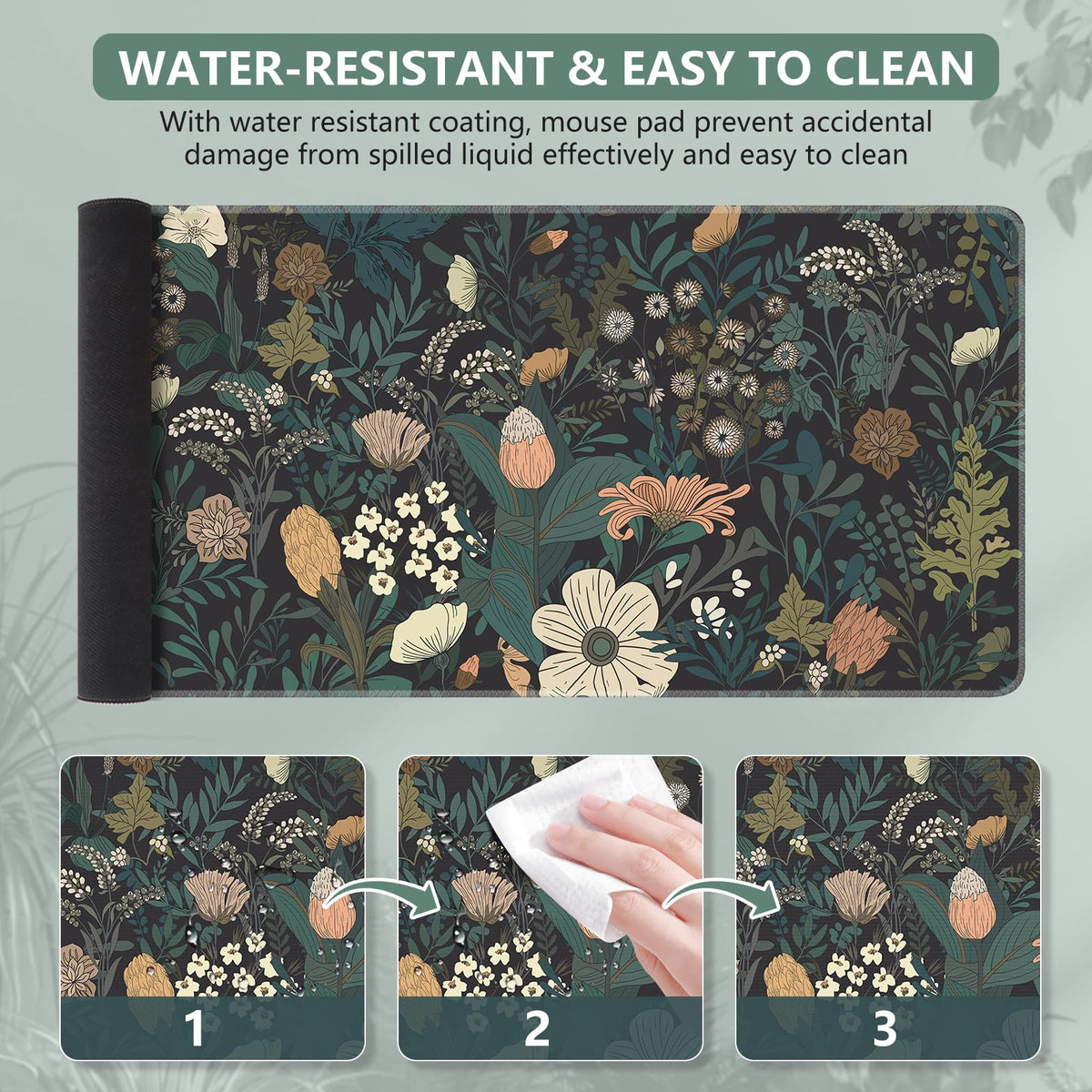 iCasso Desk Mat, Desk Matt for Desktop, Cute Desk Pad Mat, Weeds