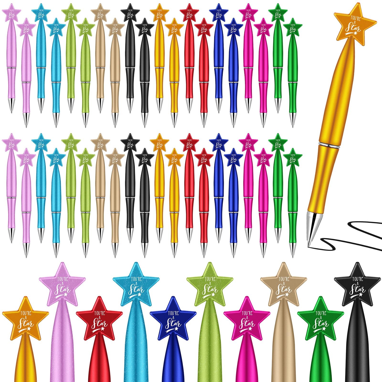 Seajan 80 Pcs Star Pens Bulk You're a Star Ballpoint Gifts
