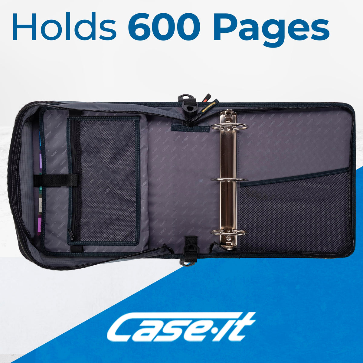 Case-it School Zipper Binder | 3-Inch O-Rings | 600-Sheet | D-146 Mountains