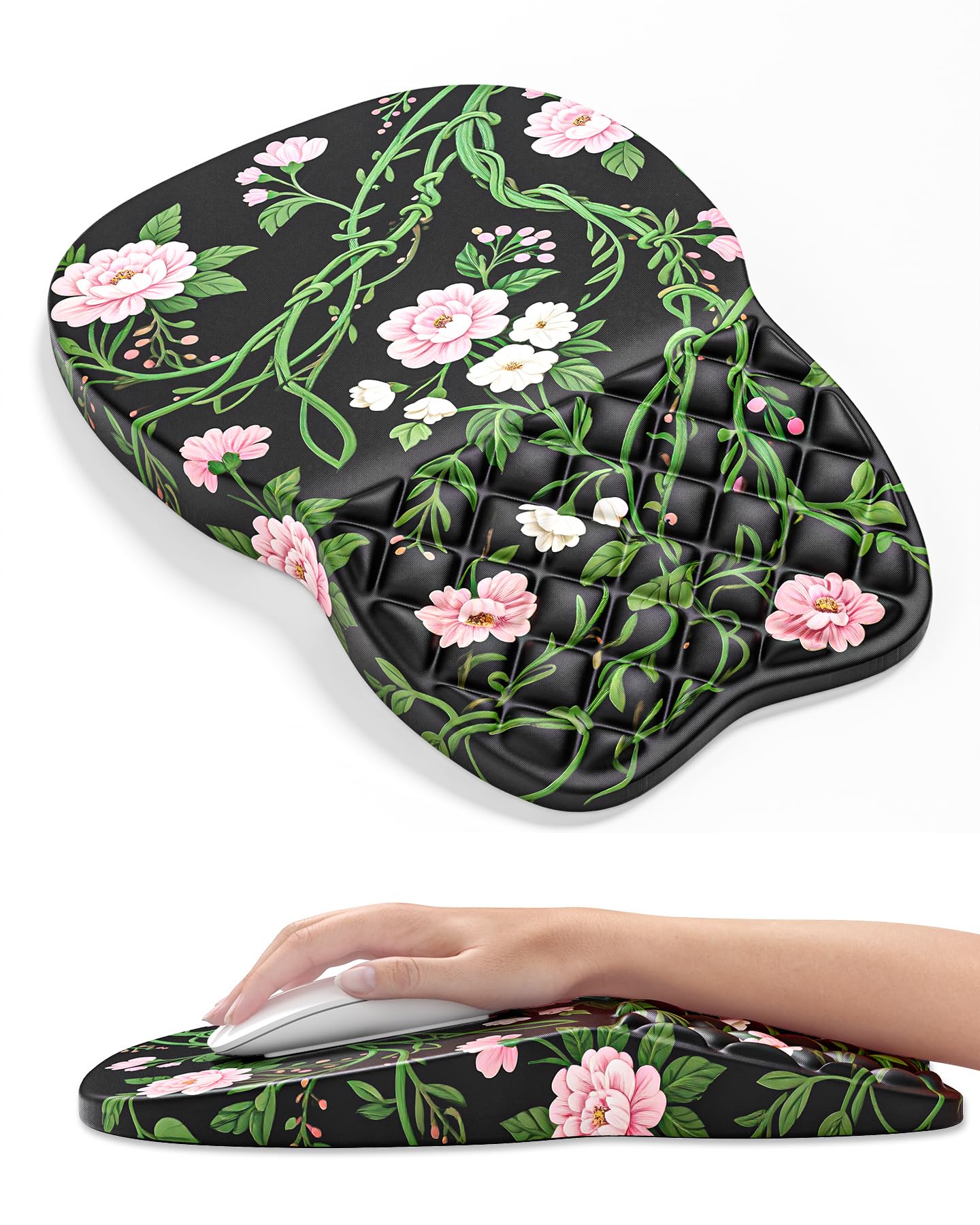 Auhoahsil Ergonomic Mouse Pad with Wrist Rest, Comfortable Slope Computer Mouse Mat with Wrist