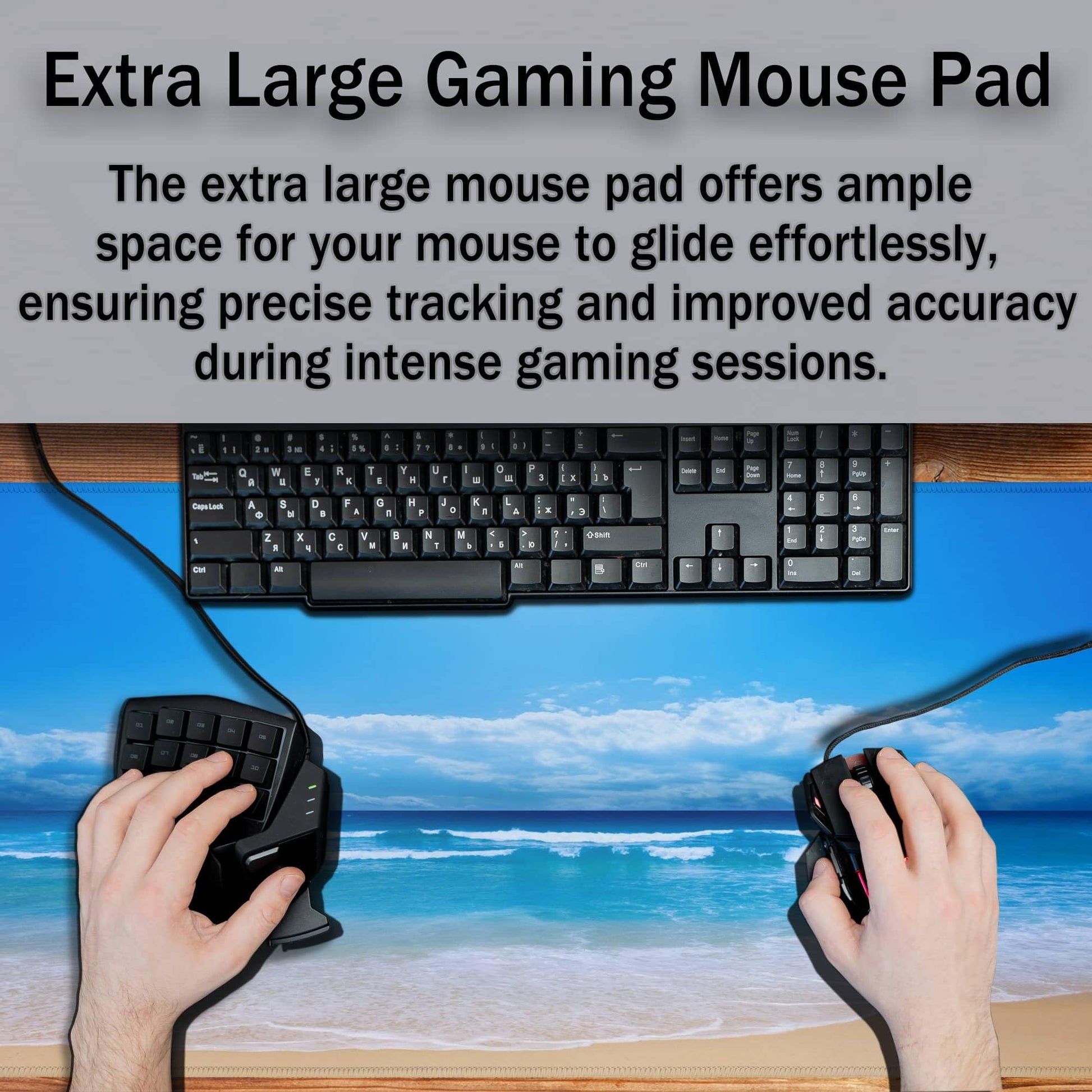 Samgula Desktop Mouse Pad Blue Full Desk Mat Large Mouse Pads Desktop Mats Large Mouse Mat Non-Slip