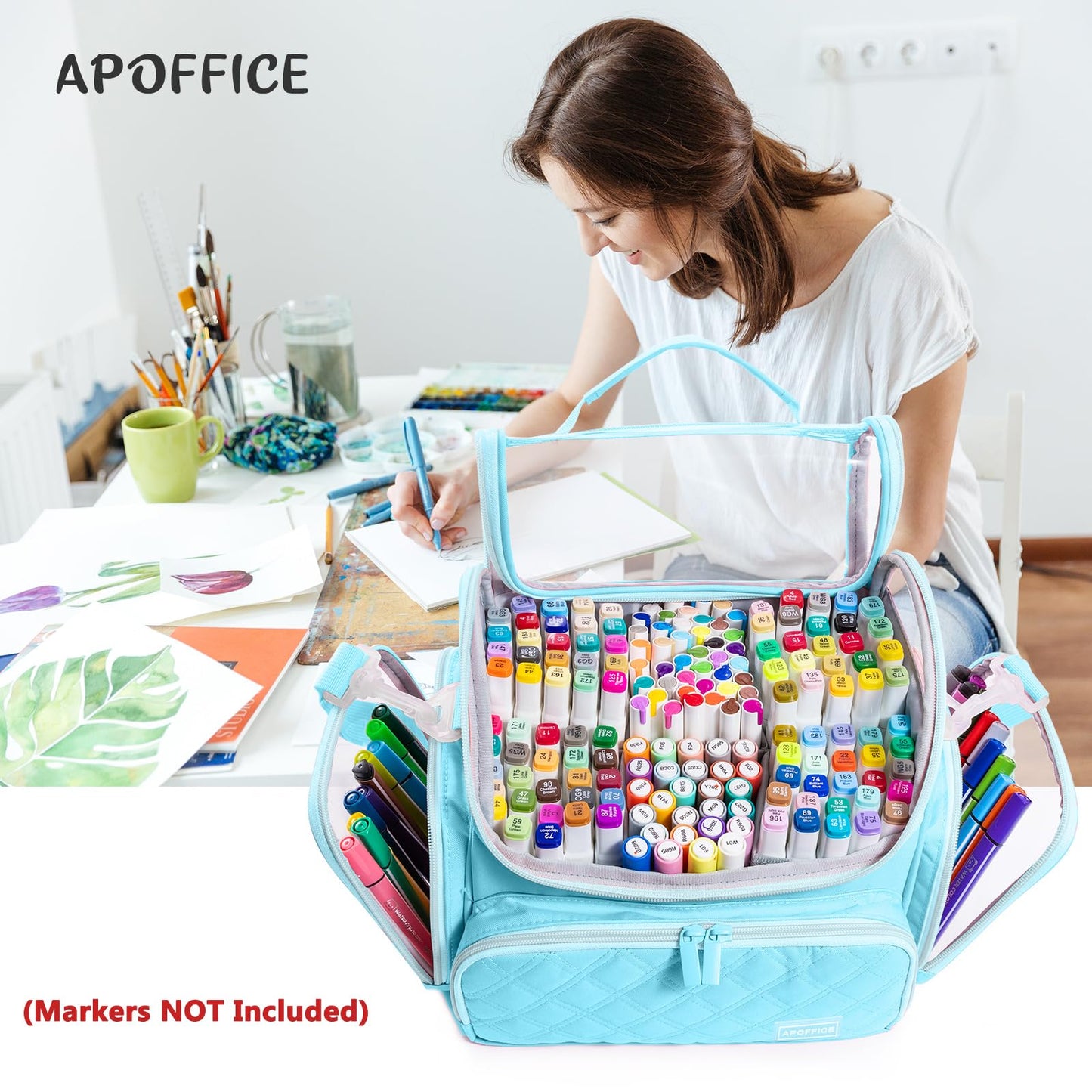 APOFFICE Large Marker Case for 150-200 Markers, Marker Organizer Bag